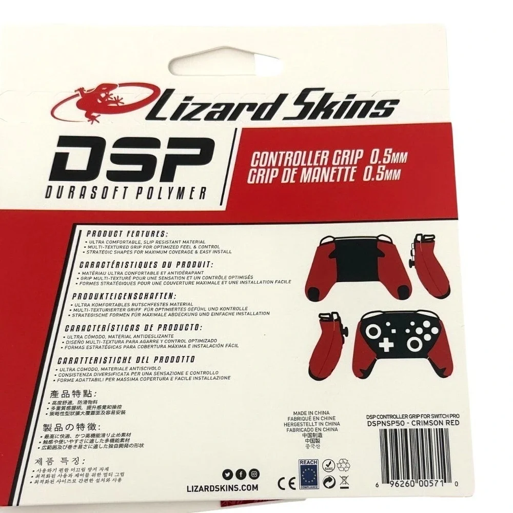 2 Pack Lizard Skins DSP Controller‎ Grip Switch Pro Crimson Red 0.5mm NEW